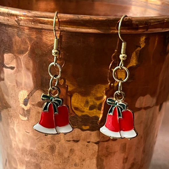 Jewelry - Festive Christmas Bells Dangle Earrings | silver tone